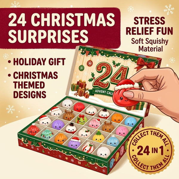 2026 Christmas Squishies Advent Calendar 24 Days Dumpling Toys Kid Xmas Gift New