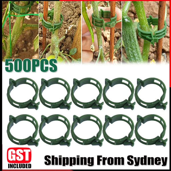 500PCS Green Veggie Garden Plant Support Clip Trellis Twine Greenhouse Vegetable