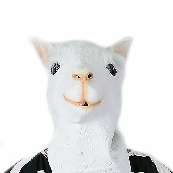 Horse Latex Head Mask Prop Rubber Party Animal Halloween Cosplay White Theater A