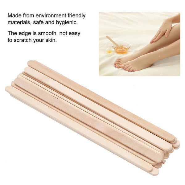100Pieces Waxing Wooden Stick Wood Thin Spatula | Disposable Slim Wax Applicator
