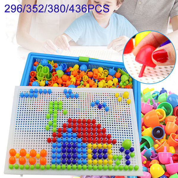 Mushroom Nails Puzzle Pegboard Jigsaw Creative DIY Peg 3D Kids Educational Toys