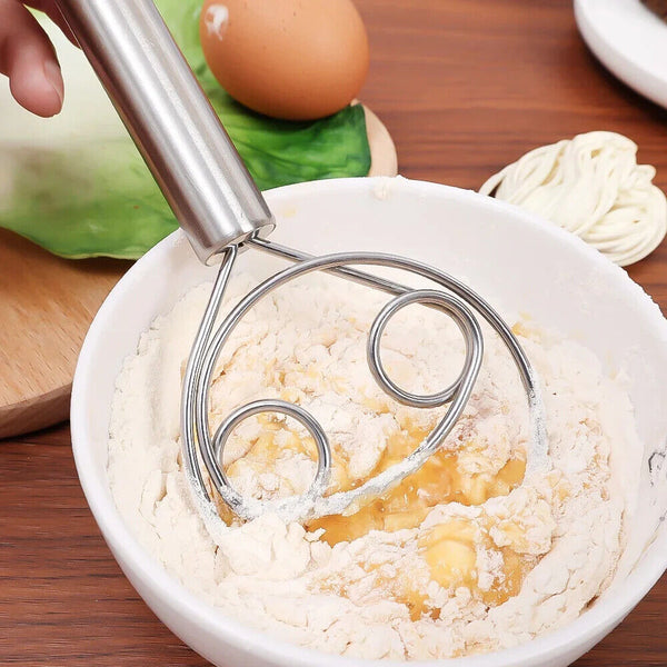 Stainless Steel Dough Whisk Tool Kitchen Manual Baking Flour Egg Mixer Eggbeater