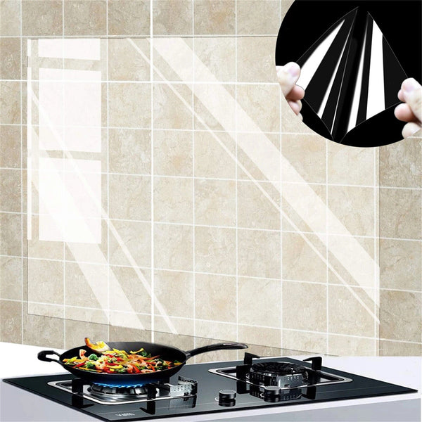 Kitchen Tile Clear Sticker Self-adhesive Oil-proof Waterproof Cabinet Wall Decor