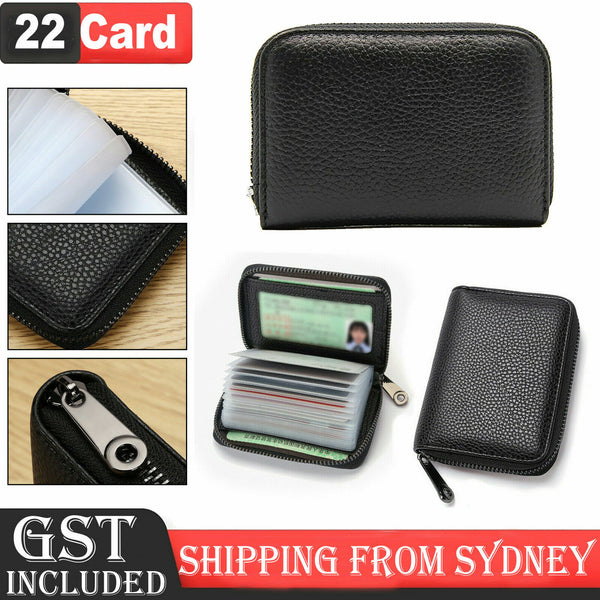 RFID Blocking Mini Leather 22 card Wallet Business Case Purse Credit Card Holder