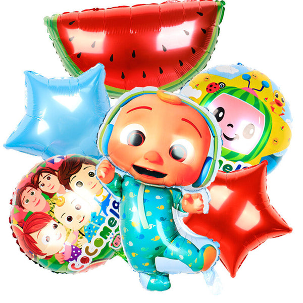 Cocomelon Tableware Party Supplies Kids Birthday Banner Topper Balloon Plate