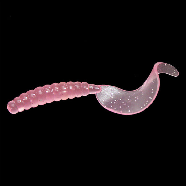 100X lure Plastic 35mm Paddle Tail Worm Bass Soft Grub Tackle Fishing Lure Bream