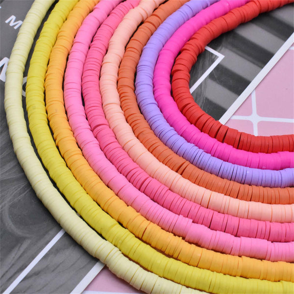 6400 Pack 6mm Polymer Clay Beads – Multicolor Flat Round Spacer Beads for DIY Bracelet and Jewelry Making