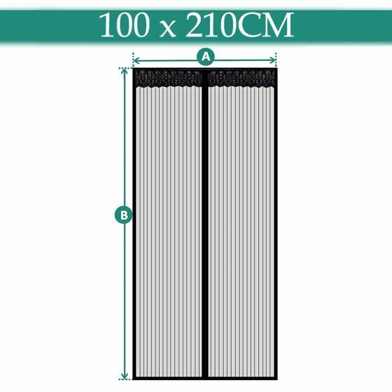 1X Magic Magnetic Door Mesh Net Black Fly Screen Mosquito Bug Curtain Hands Free