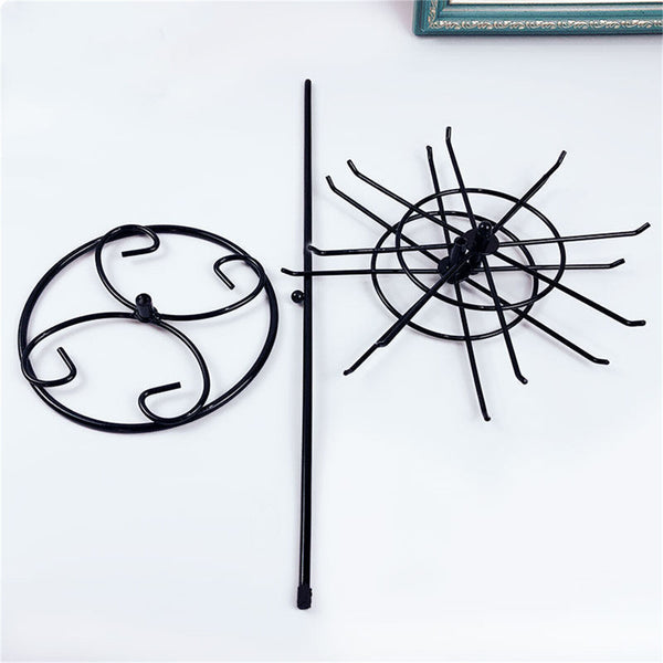 2-Tier Metal Rotating Jewelry Display Stand Hat Socks Display Rack Keyring Rack