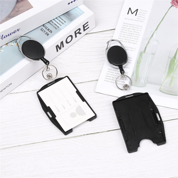 Retractable Badge Holder 2-Pack – Heavy Duty ID Card Holder with Belt Clip