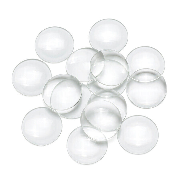 30-300X Cabochons Clear Glass Dome Flat Back Round Transparent 12x4mm Jewellery