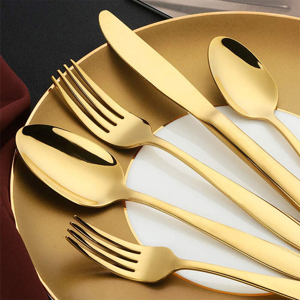 30pcs Forged Stainless Steel Flatware Set Cutlery Set,Silverware Set Service