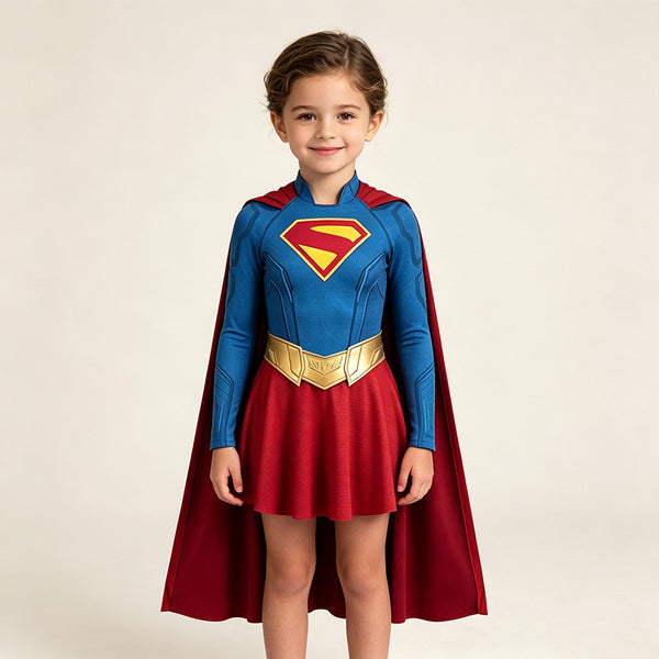 Halloween Kids Adult Fancy Dress Book Week Supergirl Kara Zor-El Cosplay Costume
