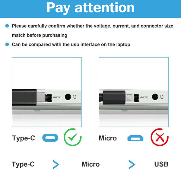 USB-C Type-C Adapter Laptop Charger Power 65W For Lenovo ThinkPad Acer Dell HP
