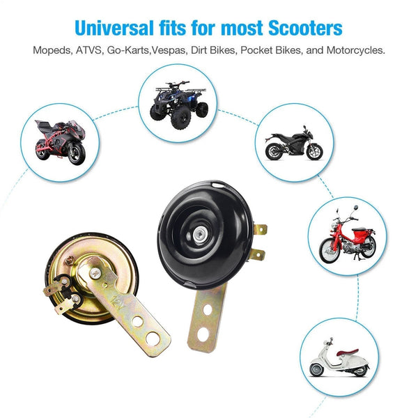 4PCS 12V Waterproof Motorcycle Horn 105dB Super Loud Car Bike ATV Horns