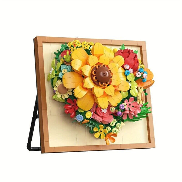Flower Plant Building Set Sunflower Gift For Adult DIY Home Office Decoration AU