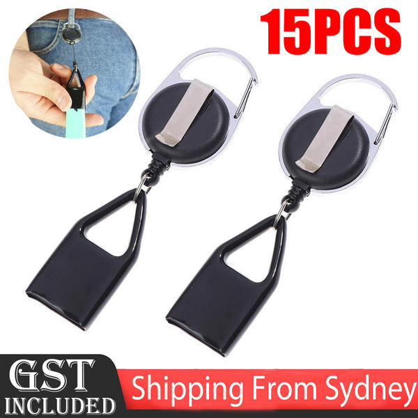 15X Retractable Lighter Leash Clip Keychain Rubber Cover Large Maxi Bic Black