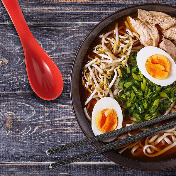 20Pcs Soup Ramen Spoons Asian Chinese Japanese Utensils Long HandleHook Flatware