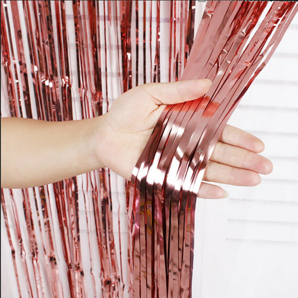1M Tinsel Curtain Foil Metallic Fringe Backdrop Party Door Decorations Event AU