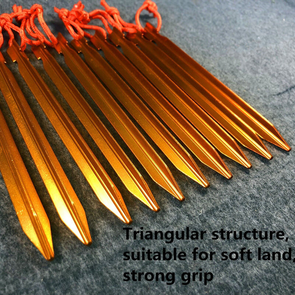 8PCS 18cm Aluminum Alloy Outdoor Camping Trip Tent Peg Christmas Gift Tools AU