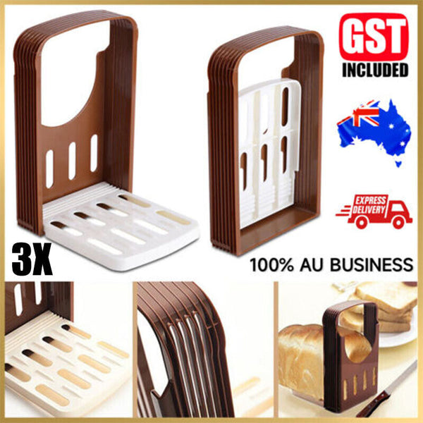 3PCS Pro Bread Slicer Loaf Toast Cutter Mold Maker Slicing Cutting Guide Kitchen