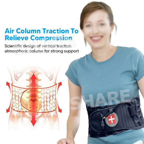 Decompression Belt Waist Brace Spinal Lower Air Traction Back Pain Relief Lumbar