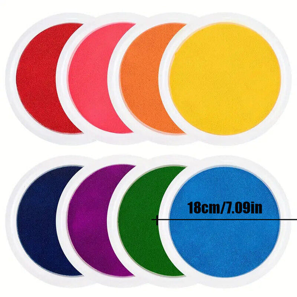 Large Rainbow Ink Pad 8Color Colour Giant 18cm For Stamps Craft Cards AU