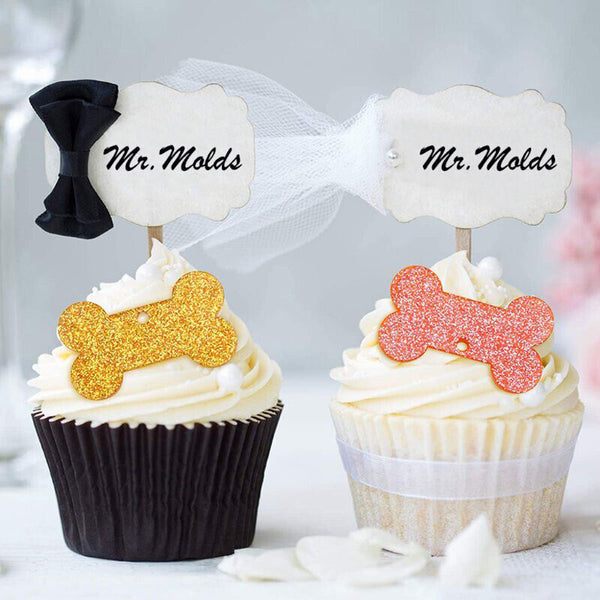 2pcs Dog Bone Keyring Silicone Mould ID Name Tag Keychain Resin Casting Mold AU