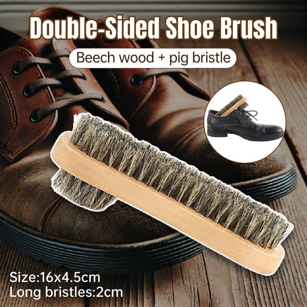 Double sided leather shoe polish brush oval oiled scrub shoe cleaning tool AU