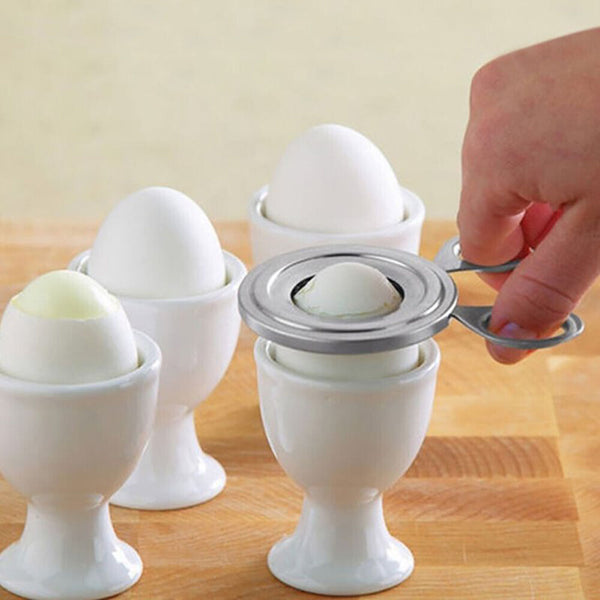 2PCS Stainless Steel Egg Shell Opener Cutter Cracker Boiled Egg Topper Separator