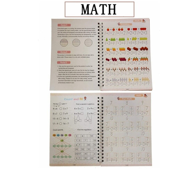 4 Kids Magic Handwriting Copybook Reused Groove Practice Calligraphy Book Number