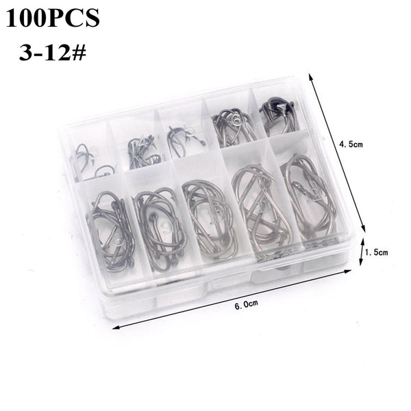 100x Chemically Sharpened Octopus Fishing Hook, Fishing Tackle 3- 12# Small Size