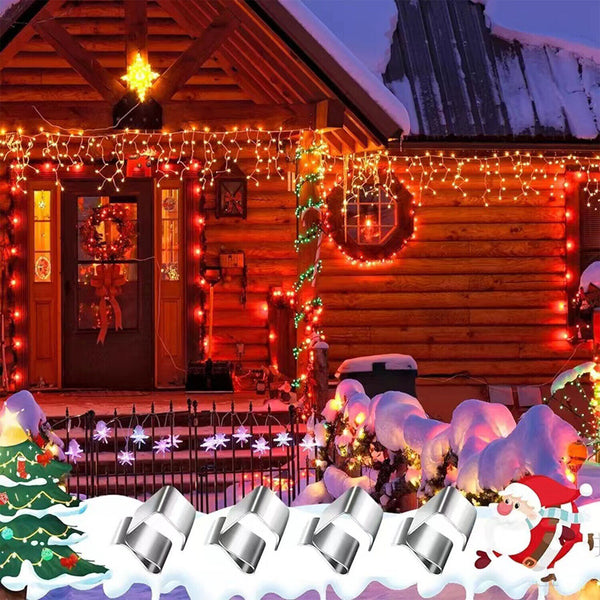 50PCS LED Fairy Lights Steel Gutter Hooks Metal Clips Christmas Party Clip TOOL