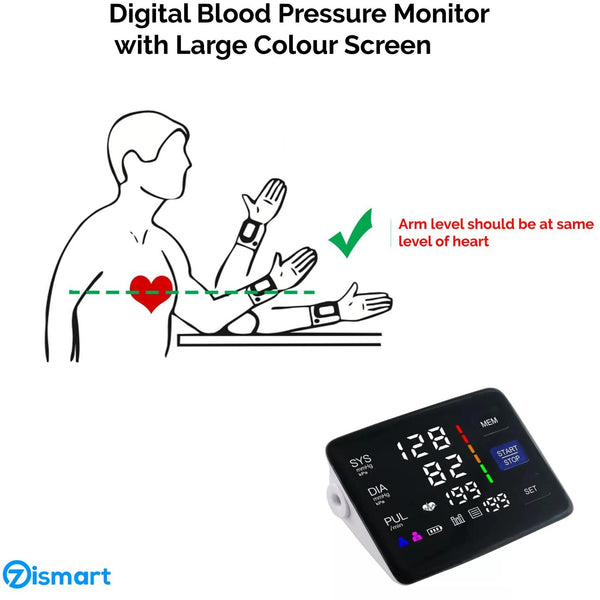 For Home Blood Pressure Monitor Heart Rate BP Machine Sphygmomanometer Upper Arm