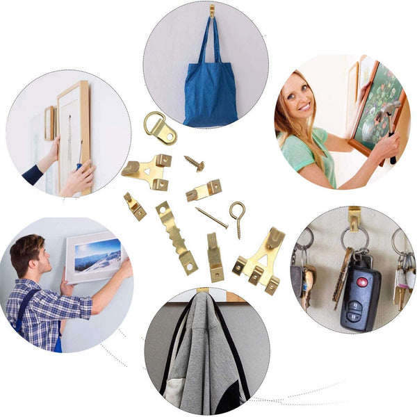 230 pcs Picture Hangers Hooks Heavy Duty Photo Frame Hanging Kit With Nails Home