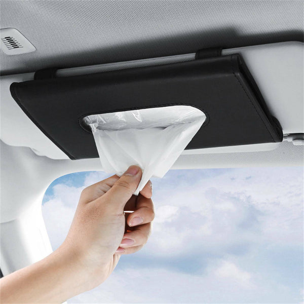 1PC Car Tissue Box Visor Napkin Holder Paper Towel Sun Visor Napkin Holder Black