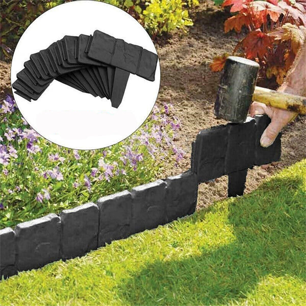 20PCS Plastic Garden Edging Lawn Yard Plant Flower Grass Fence Border Outdoor AU