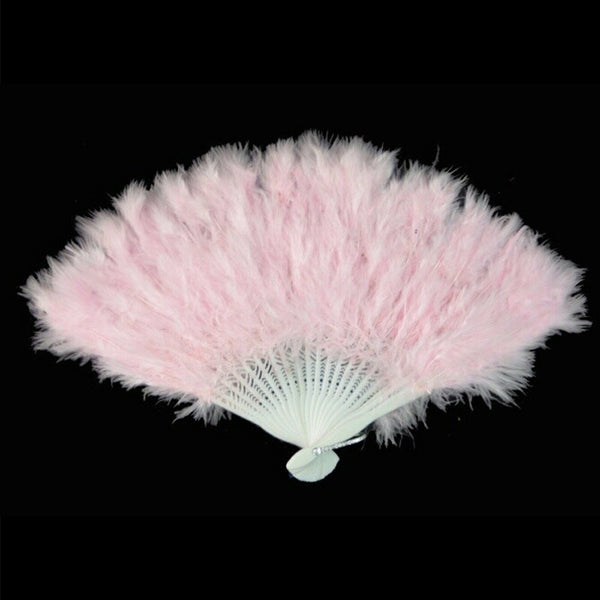 2PCS Feather Fan Folding Costume Wedding Showgirl Dance Fancy Party Decor Craft