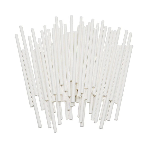 200pcs Cake Pop Sticks White Paper Stick Lolly Lollipop Candy Party - 15cm Long