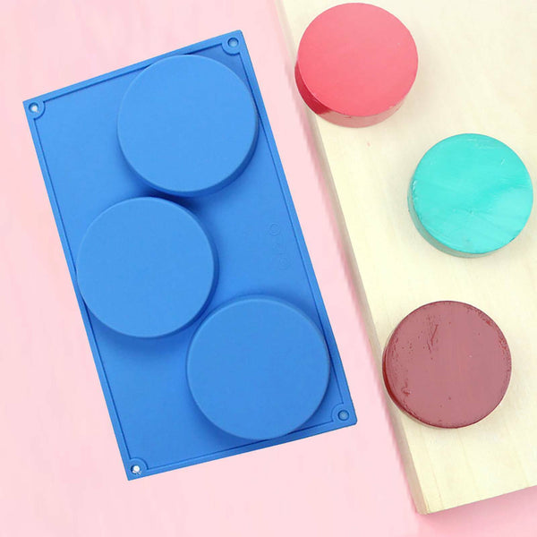 3 Holes Silicone Cake Pie Custard Tart Resin Mold Bakeware Coaster Tray Moulds