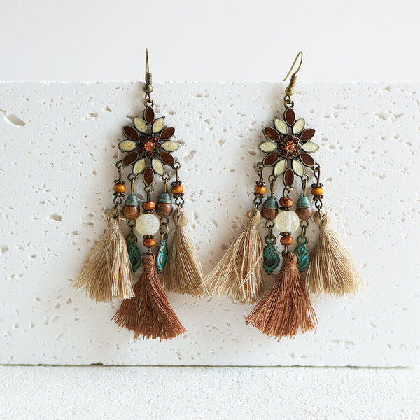 Chic Bohemian Dreamcatcher Tassel Earrings Geometric Design Women's Jewelry AU