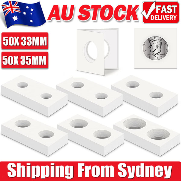 100X Staple Coin Holder Display Clear Window Storage Protect Penny Cent 33/35MM
