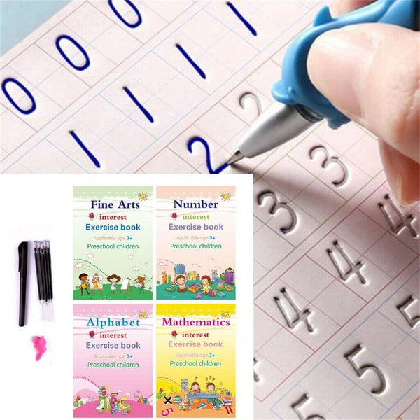 4 Kids Magic Handwriting Copybook Reused Groove Practice Calligraphy Book Number