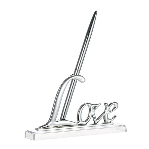 Wedding Signing Pen with Gold Plated Love Holder Party Pen Set Engagement Favors