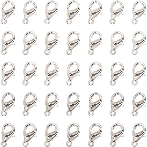 Up 200x Lobster Claw Clasps Platinum 14mm Clips Hook Necklace Jewellery Supply