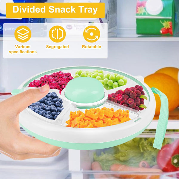 Rotating Snack Container Kids Snack Spinner Storage Box with Lid Food Organizer