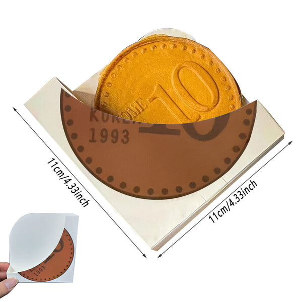 100PCS Food Packaging Gold Coin Box French Fries Bread Takeaway Packaging Boxes