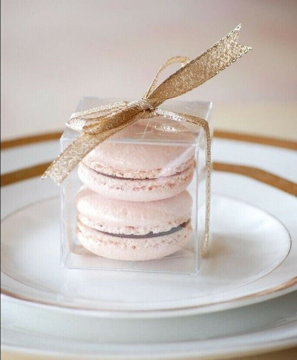 200pcs CLEAR PVC Gift Boxes Plastic Cube Transparent Display Case Square Box Pac