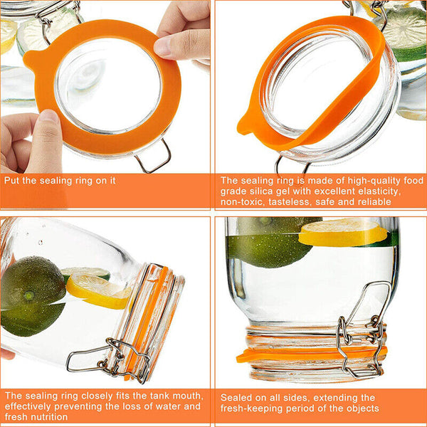 36 Pack Silicone Replacement Gasket Airtight Rubber Seals Ring for Jar Lids AU