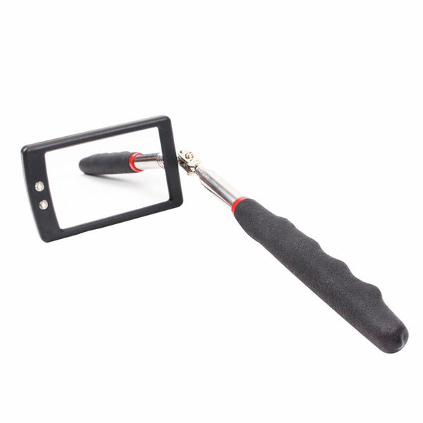 LED Inspection Mirror illuminate Extendable Telescoping Swivel Light Lighted